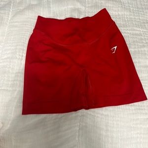 red gym shark shorts